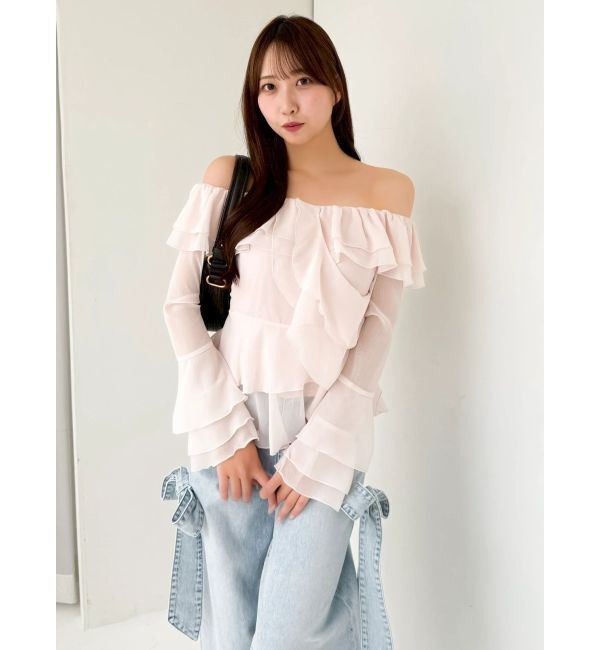 dazzlin「シアーティアードフリルオフショルブラウス」|シャツ・ブラウス|