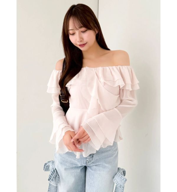 dazzlin「シアーティアードフリルオフショルブラウス」|シャツ・ブラウス|