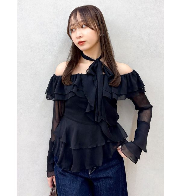 dazzlin「シアーティアードフリルオフショルブラウス」|シャツ・ブラウス|