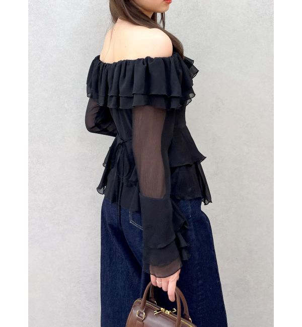 dazzlin「シアーティアードフリルオフショルブラウス」|シャツ・ブラウス|