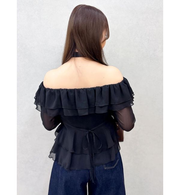 dazzlin「シアーティアードフリルオフショルブラウス」|シャツ・ブラウス|