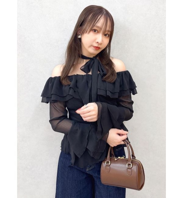 dazzlin「シアーティアードフリルオフショルブラウス」|シャツ・ブラウス|