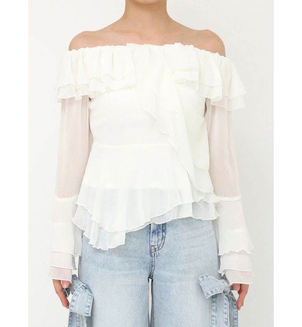 dazzlin「シアーティアードフリルオフショルブラウス」|シャツ・ブラウス|