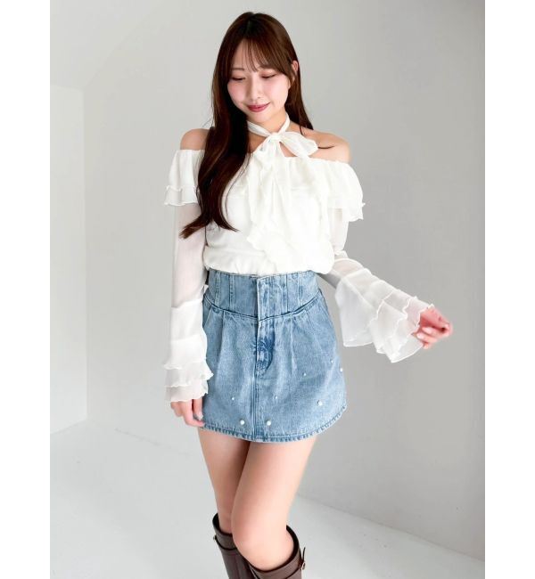 dazzlin「シアーティアードフリルオフショルブラウス」|シャツ・ブラウス|