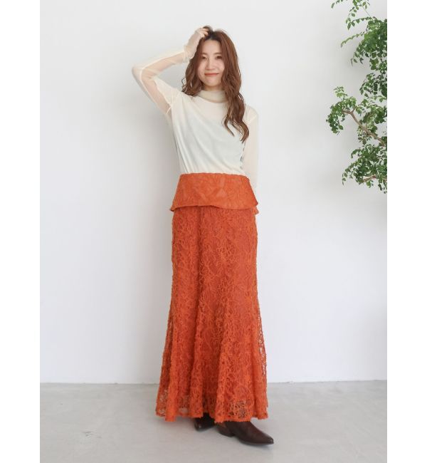 Ungrid「起毛レースマーメイドスカート」|スカート|