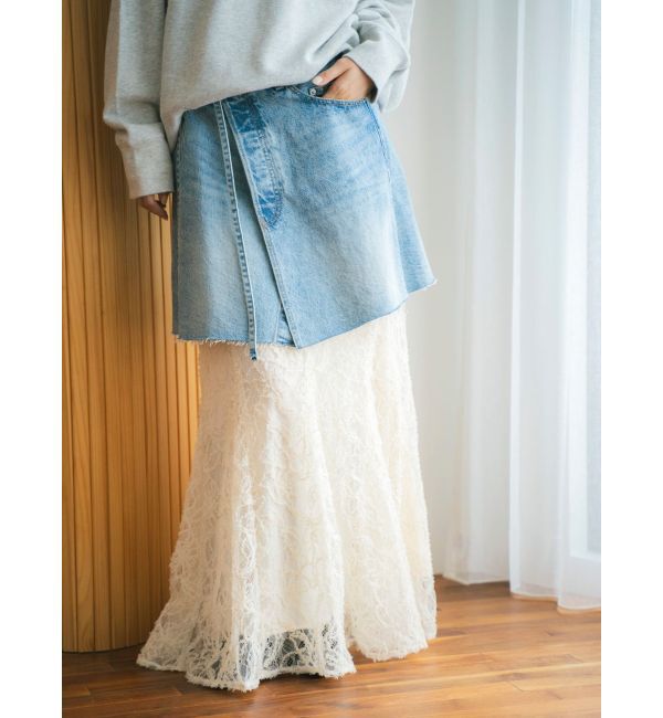 Ungrid「起毛レースマーメイドスカート」|スカート|