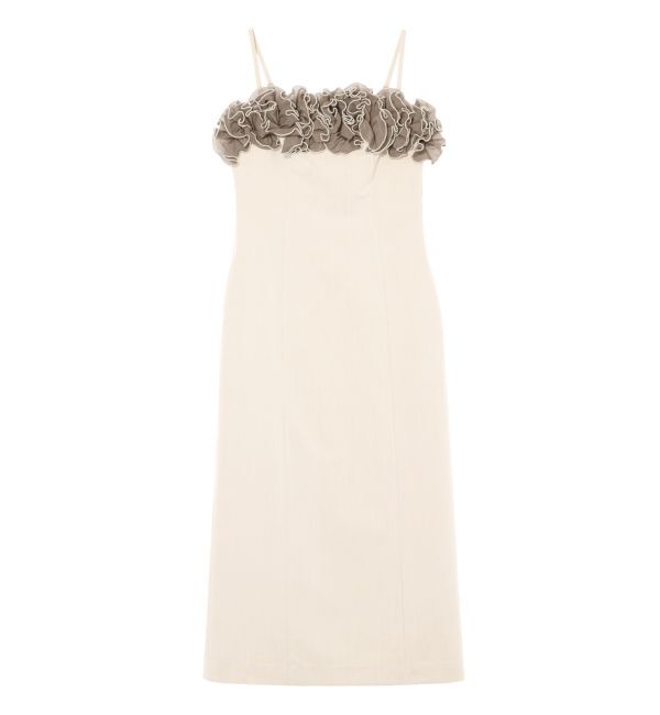 LAGUNAMOON「LADYコサージュキャミワンピース」|ワンピース|ベージュ