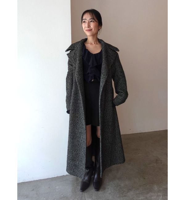 LAGUNAMOON「ウエストタックウールブレンドツイードコート」|その他|