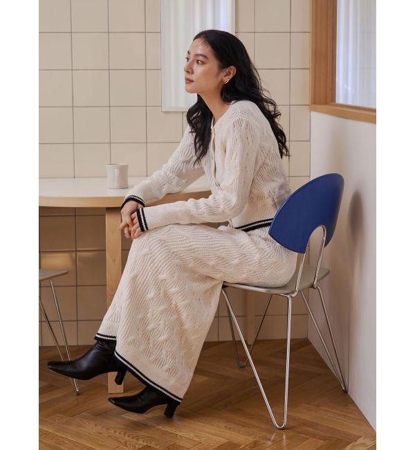 LAGUNAMOON「【POLO BCSコラボ】コットンケーブルニットカーディガンスカートセットアップ」|ワンピース|