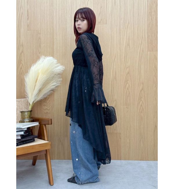 EVRIS「レースイレヘムフーディワンピース」|ワンピース|