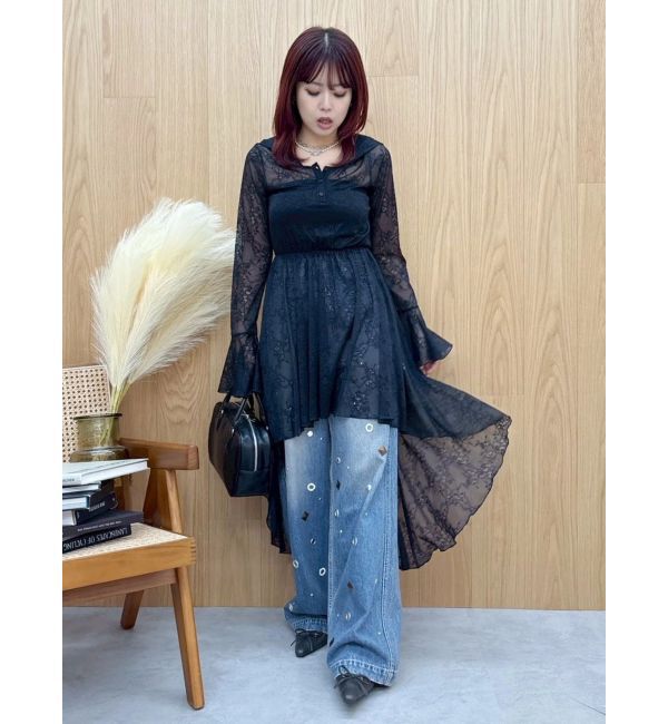 EVRIS「レースイレヘムフーディワンピース」|ワンピース|