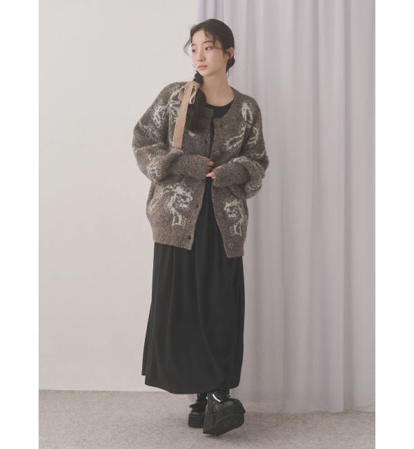 merry jenny「ribbon jacquard knit cardigan」|カーディガン|