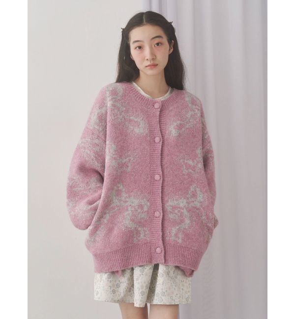 merry jenny「ribbon jacquard knit cardigan」|カーディガン|