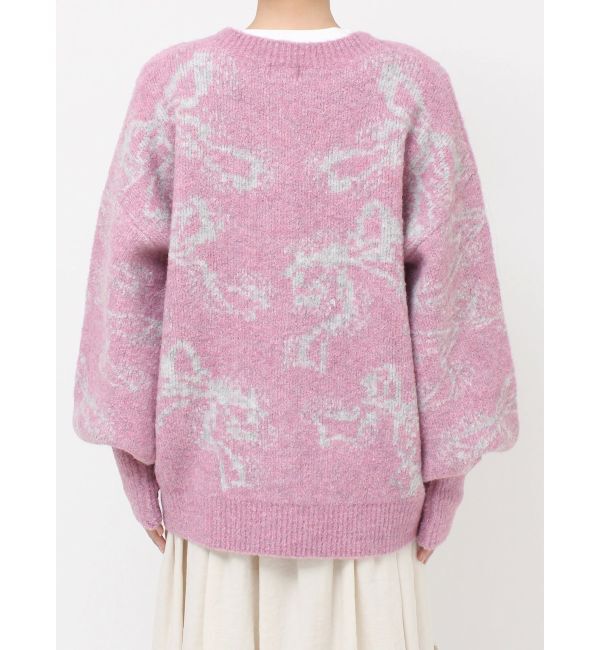 merry jenny「ribbon jacquard knit cardigan」|カーディガン|