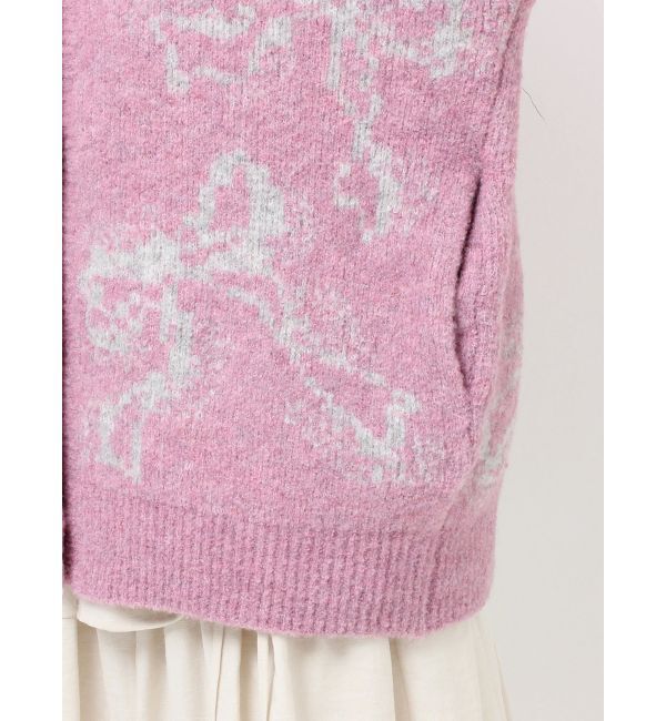 merry jenny「ribbon jacquard knit cardigan」|カーディガン|