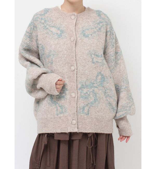 merry jenny「ribbon jacquard knit cardigan」|カーディガン|