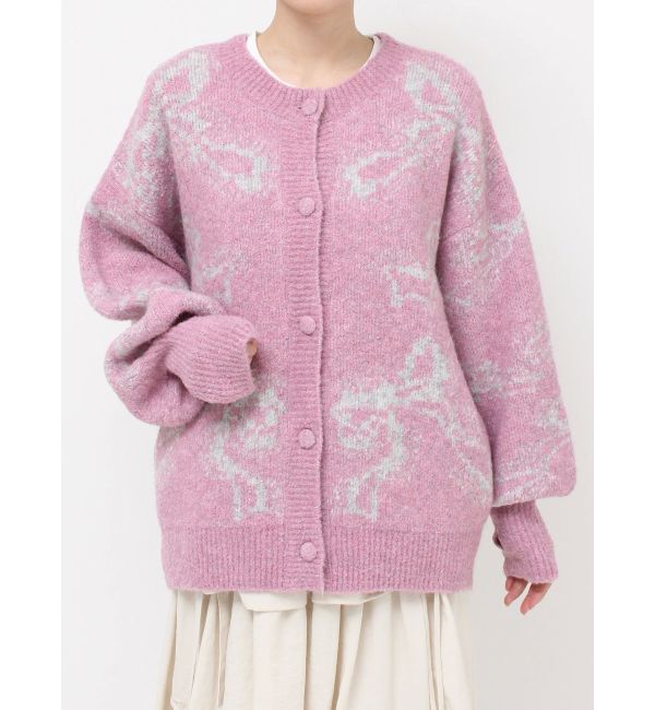 merry jenny「ribbon jacquard knit cardigan」|カーディガン|