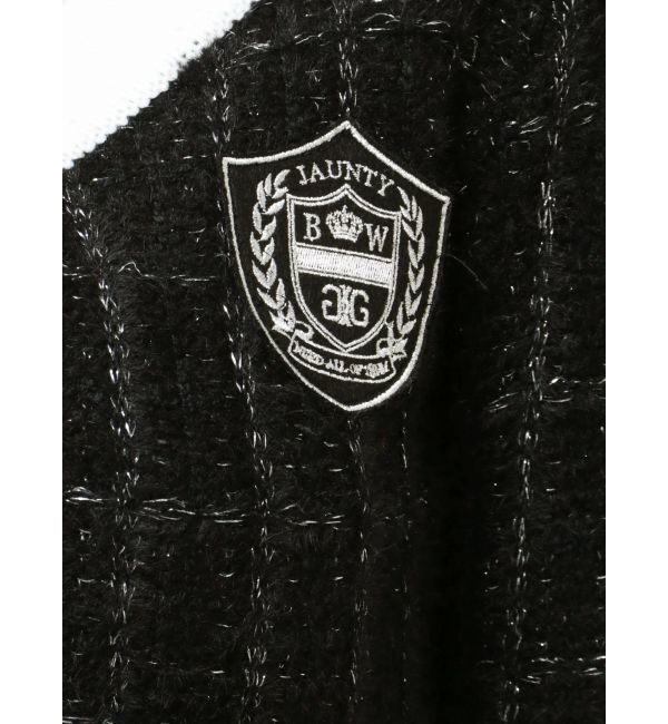 GYDA「ツイードライクエンブレムニットカーディガン」|カーディガン|