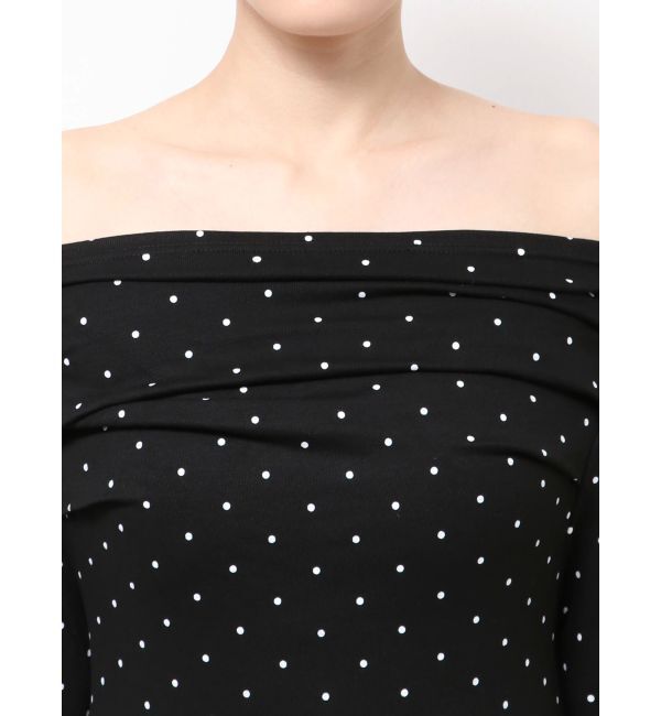 GYDA「ドットパターンオフショルトップス」|Tシャツ・カットソー|