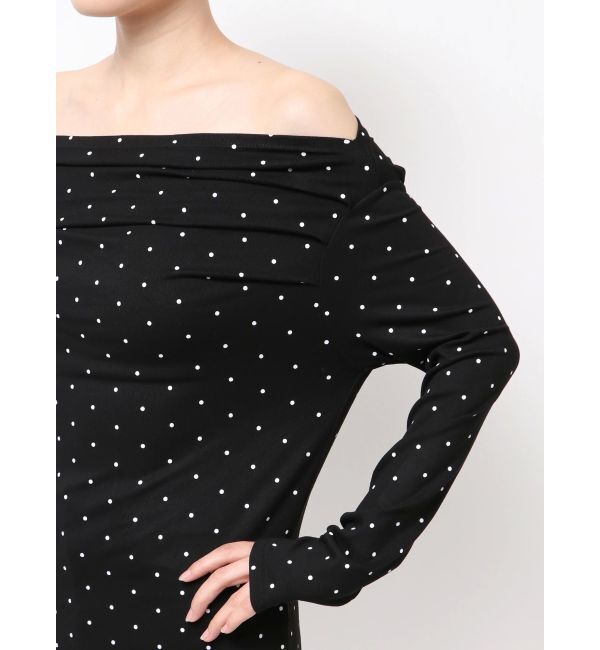 GYDA「ドットパターンオフショルトップス」|Tシャツ・カットソー|