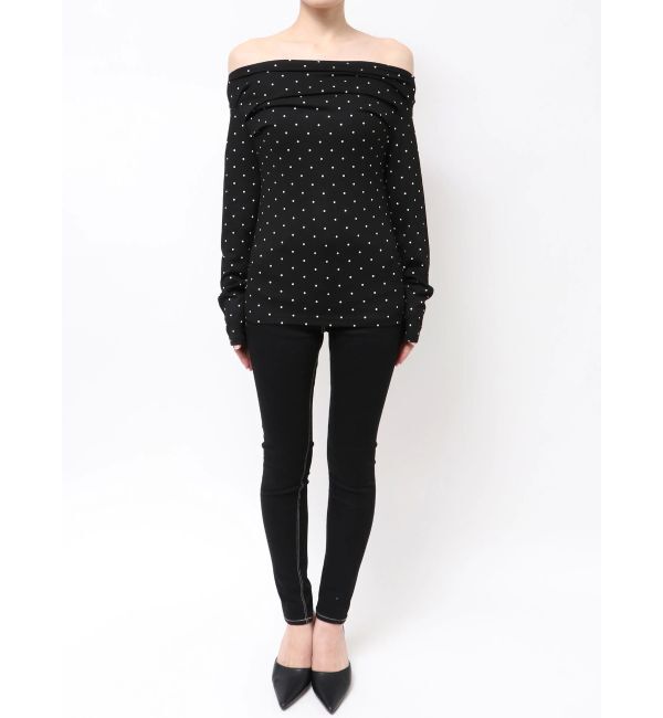 GYDA「ドットパターンオフショルトップス」|Tシャツ・カットソー|
