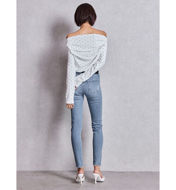 GYDA「ドットパターンオフショルトップス」|Tシャツ・カットソー|