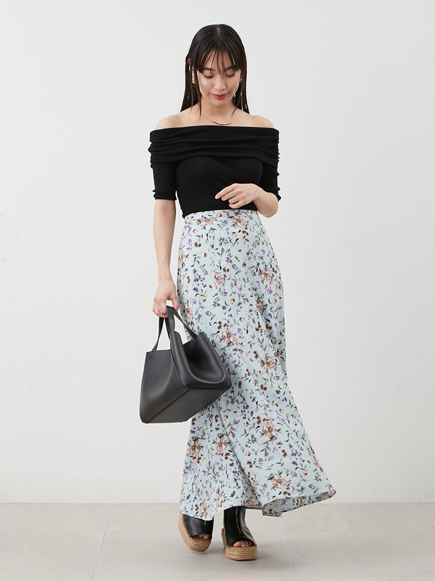 Mila Owen「ドレープデザインオフショルニットトップス」|ニット・セーター|