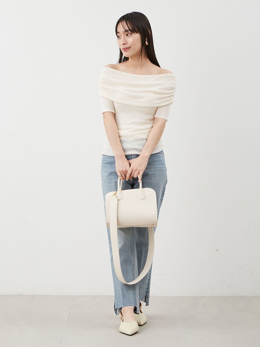 Mila Owen「ドレープデザインオフショルニットトップス」|ニット・セーター|