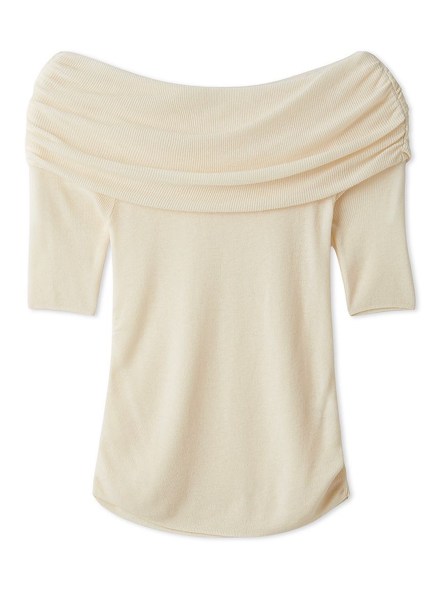 Mila Owen「ドレープデザインオフショルニットトップス」|ニット・セーター|