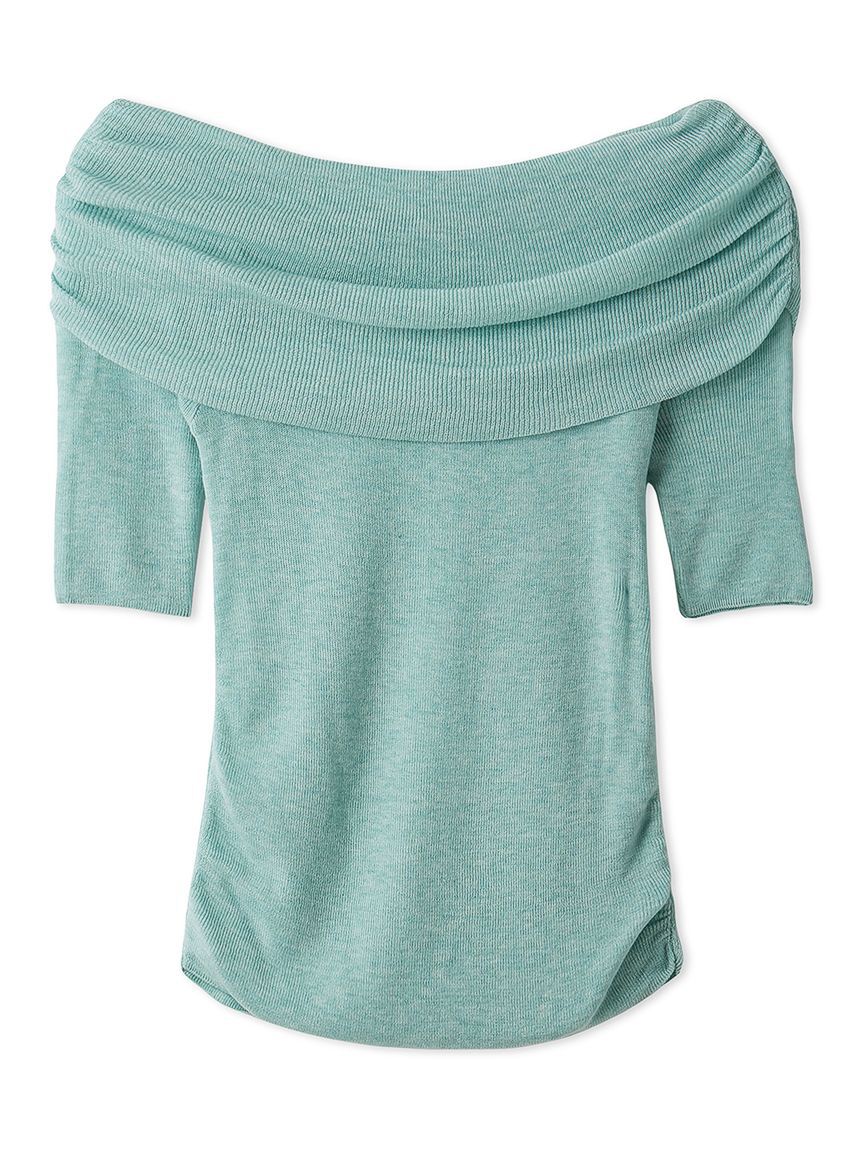 Mila Owen「ドレープデザインオフショルニットトップス」|ニット・セーター|