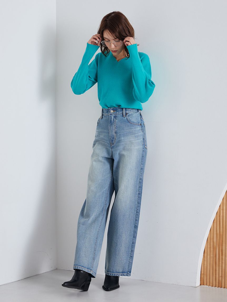 Mila Owen「ハイライズルーズフィットバギーデニムパンツ」|デニム|