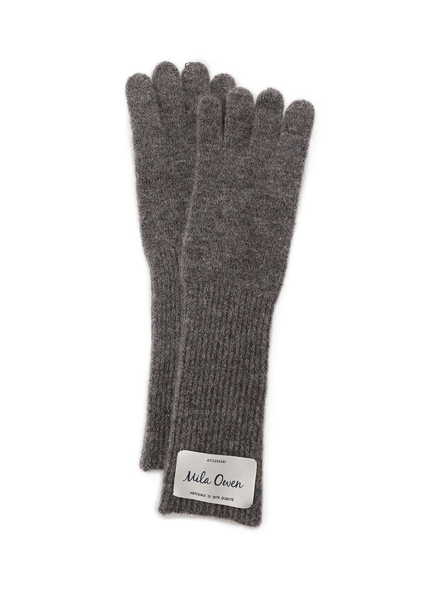 Mila Owen「ラメリブニットロンググローブ」|手袋|