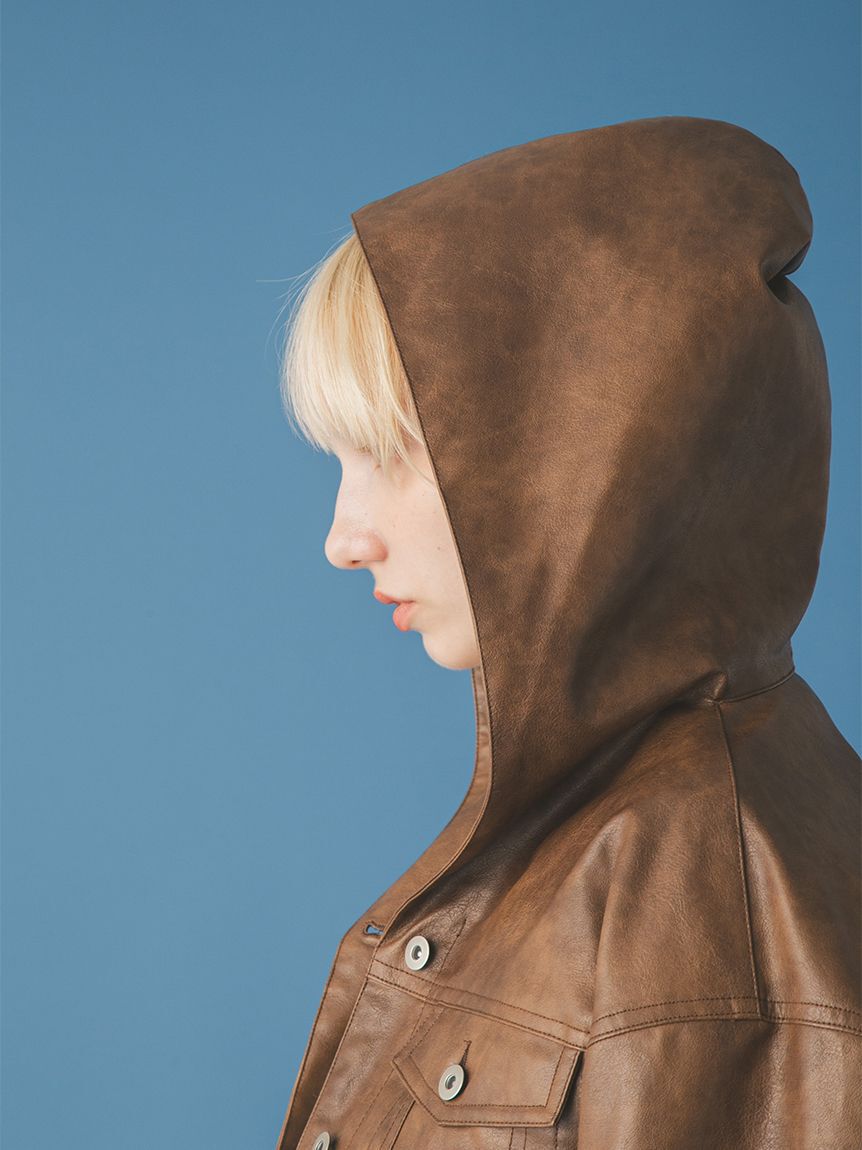 FURFUR「マルチマテリアルフードブルゾン」|ブルゾン・スタジャン|