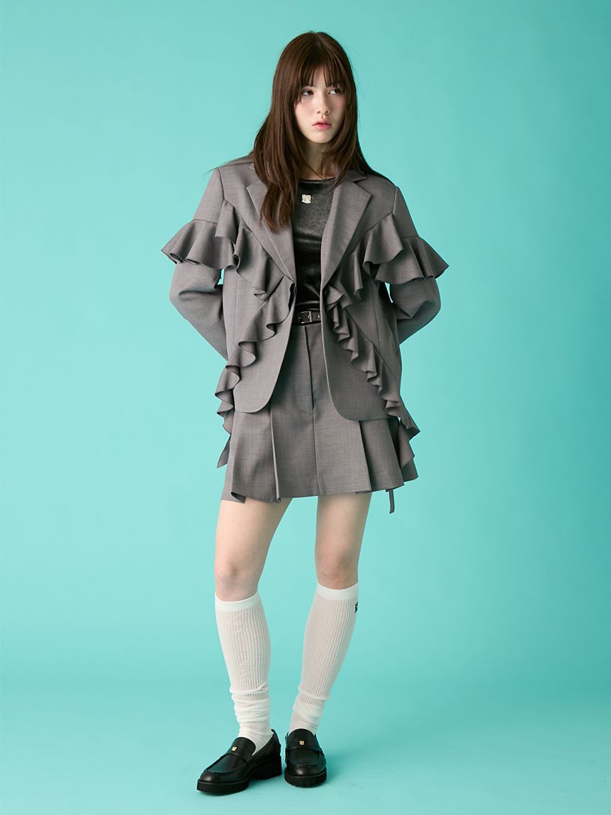 FURFUR「ベルト付きタックミニスカート」|スカート|