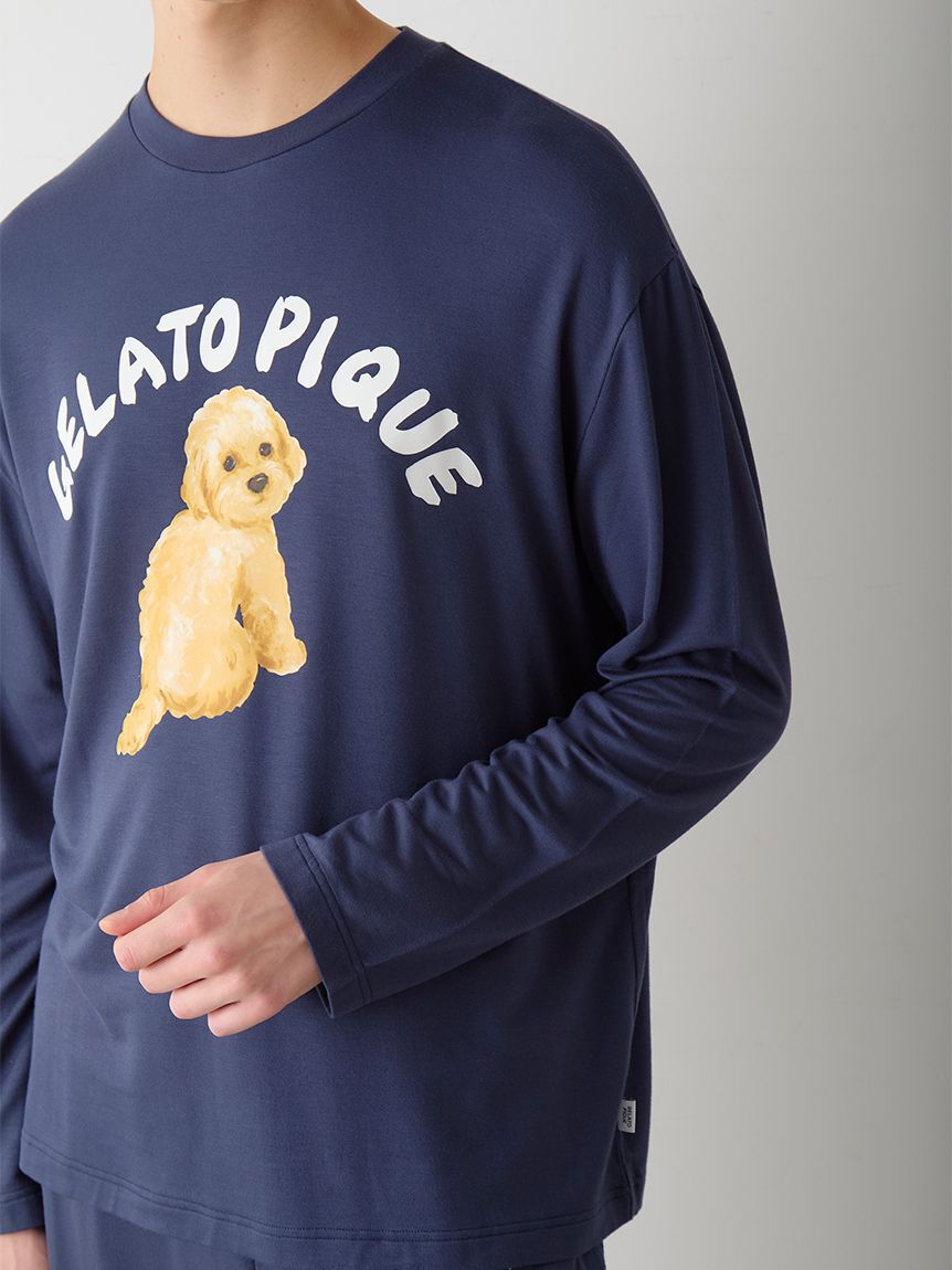 GELATO PIQUE HOMME「【HOMME】 DOGワンポイントプリントロンT」|ルームウェア|