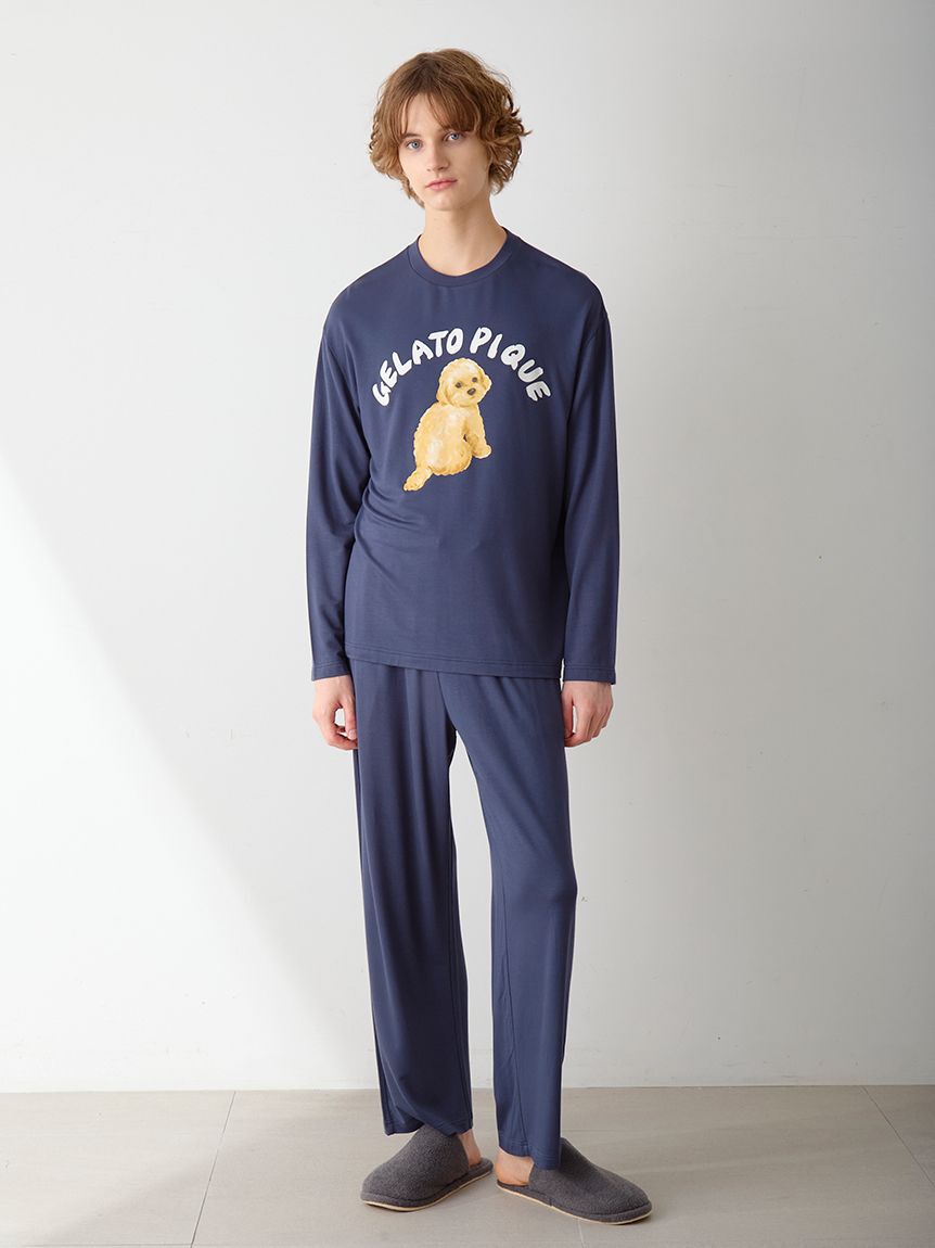 GELATO PIQUE HOMME「【HOMME】 DOGワンポイントプリントロンT」|ルームウェア|