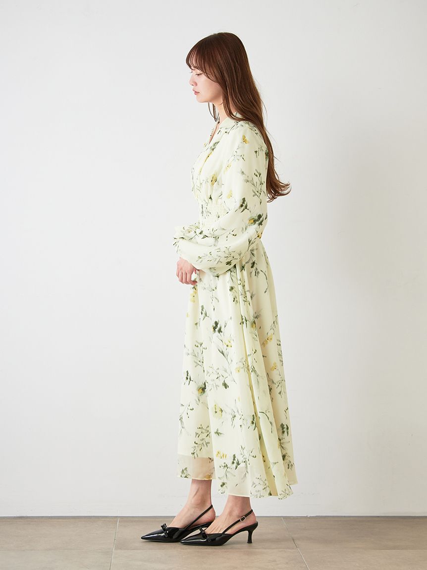 SNIDEL「ウエストシャーリングプリントＯＰ」|ワンピース|