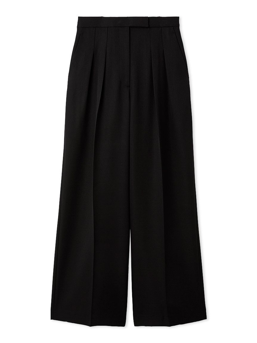 FRAY I.D「ダブルタックワイドパンツ」|チノ|BLK