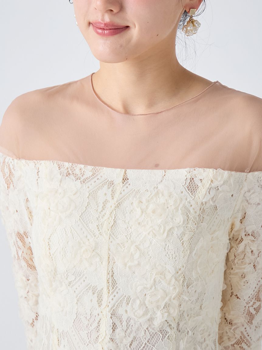 LILY BROWN「シアーオフショルダーボリュームワンピース」|ワンピース|