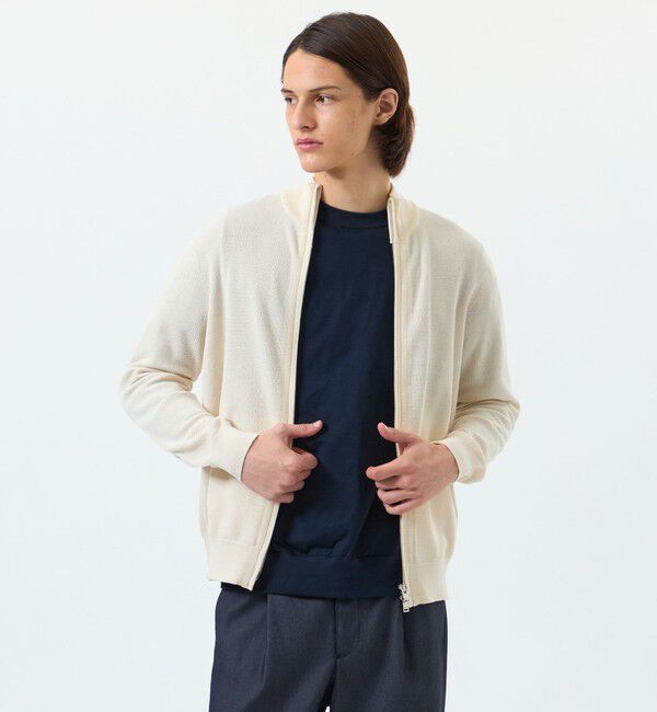 MACKINTOSH PHILOSOPHY「14G カノコ風ジャカード ドライバーズニット」|ニット・セーター|ベージュ