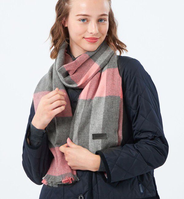 MACKINTOSH PHILOSOPHY「ウォッシャブルカシミヤチェックストール」|ストール|チャコールグレー
