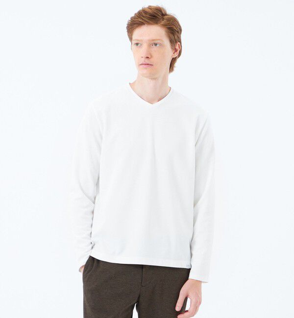 MACKINTOSH PHILOSOPHY「ストレッチミラノリブ VネックロンＴ」|Tシャツ・カットソー|ホワイト