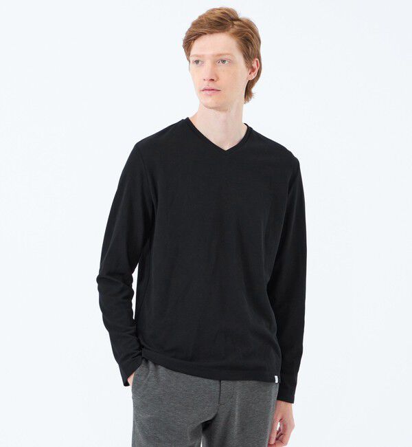 MACKINTOSH PHILOSOPHY「ストレッチミラノリブ VネックロンＴ」|Tシャツ・カットソー|ブラック