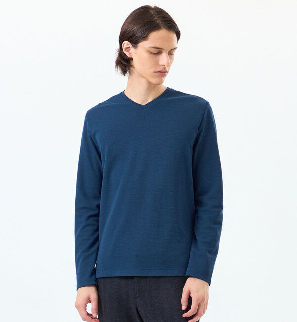 MACKINTOSH PHILOSOPHY「ストレッチミラノリブ VネックロンＴ」|Tシャツ・カットソー|ネイビー
