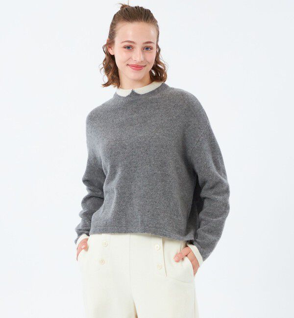 MACKINTOSH PHILOSOPHY「Cleric Collar Knit ウールカシミヤ製」|ニット・セーター|チャコールグレー