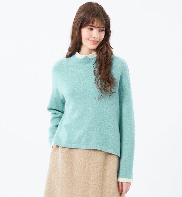 MACKINTOSH PHILOSOPHY「Cleric Collar Knit ウールカシミヤ製」|ニット・セーター|ライトブルー