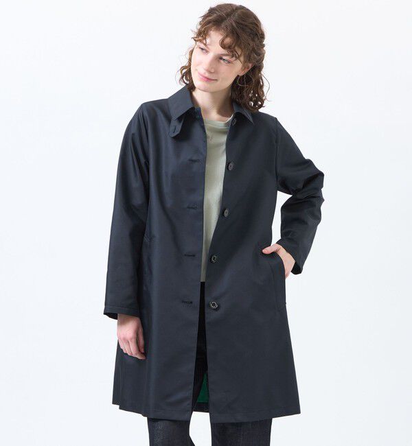 MACKINTOSH PHILOSOPHY「【WEB&一部店舗限定】インバーテッドステンカラーコート ダブルクロス製」|ステンカラーコート|ネイビー