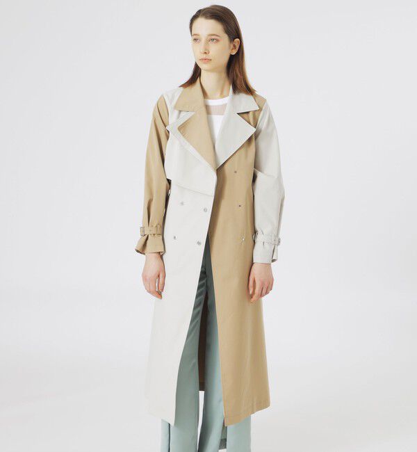  「ブロッキングトレンチコート」|トレンチコート|ベージュ