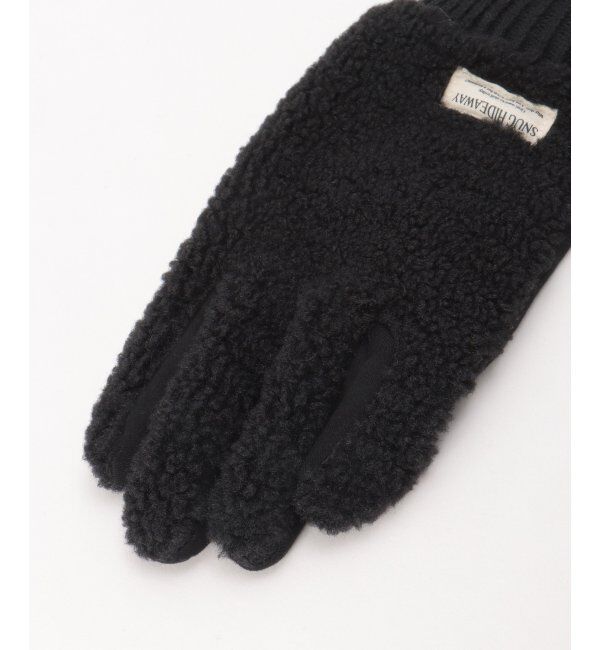 ikka「防風ボア手のひらジャージグローブ」|手袋|