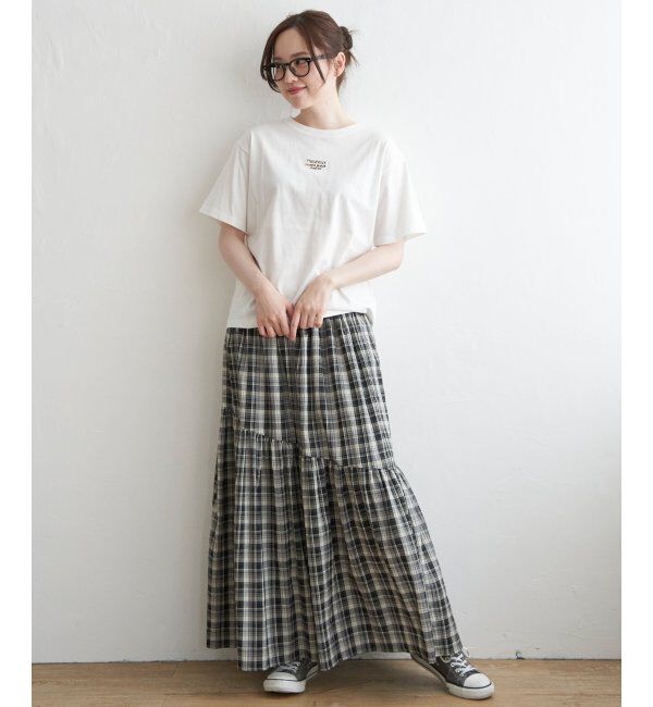 Lbc with Life「ミニロゴ刺繍Tシャツ」|Tシャツ・カットソー|